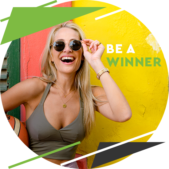 Smiling girl promoting IZIBET sports